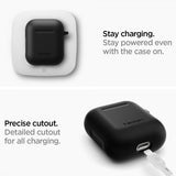 Spigen AirPods 1/2 Silicone Case - suojakuori, musta