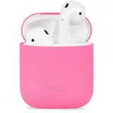 holdit AirPods 1/2 Kuori Silikoni Kirkkaanvaaleanpunainen