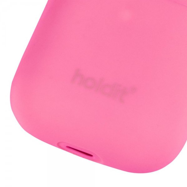 holdit AirPods 1/2 Kuori Silikoni Kirkkaanvaaleanpunainen