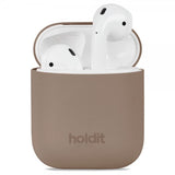 holdit AirPods 1/2 Silikonikuori Mocha Brown