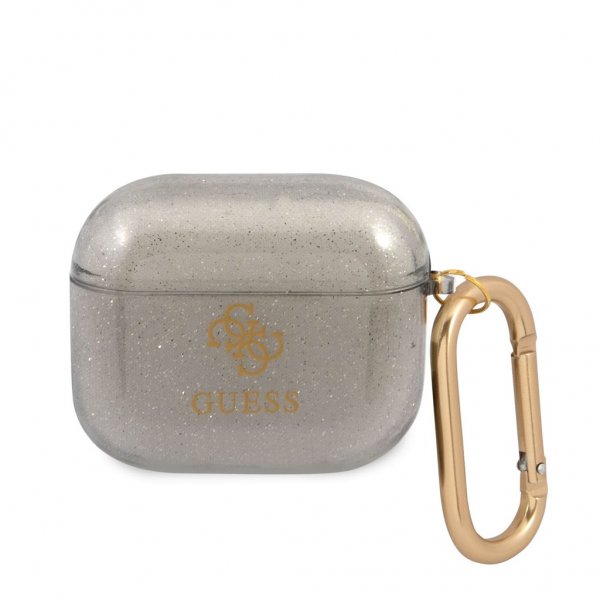 Guess AirPods 3 Kuoret Glitter Case Musta