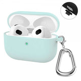 Enkay AirPods 3 -silikonisuojakuori karabiinihaalla, vaaleanvihreä
