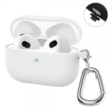 Enkay AirPods 3 -silikonisuoja karabiinihaalla valkoinen