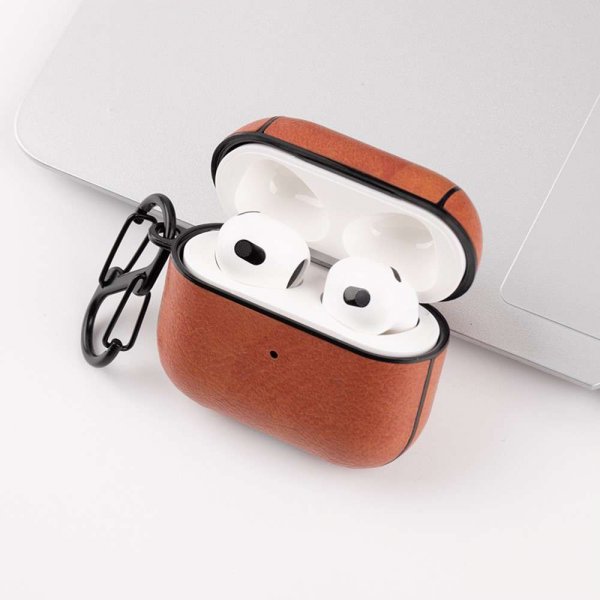 AirPods 3 -kuoret, nahkatekstuuri, vaaleanruskea