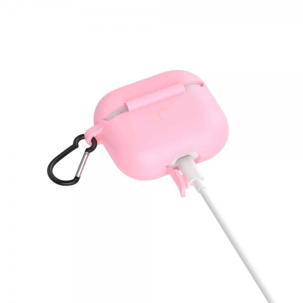 AirPods 3 -kuoret karabiinihaalla, vaaleanpunainen