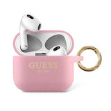 Guess AirPods 3 -kuoret painatulla logolla, vaaleanpunainen