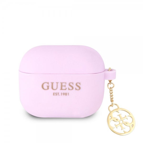 Guess AirPods 3 -kuoret Classic Logo 4G Charm -lila