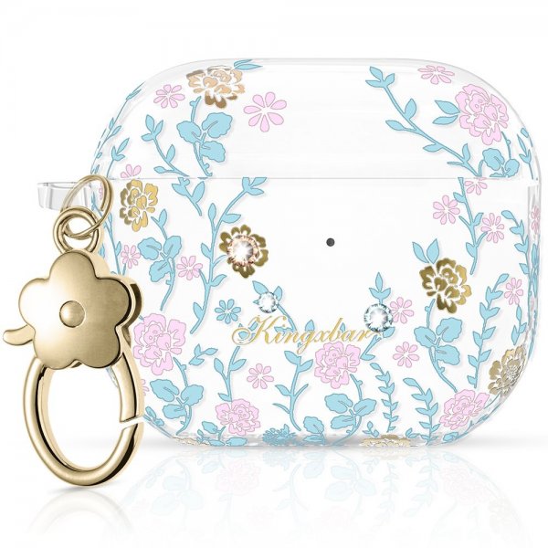 Kingxbar AirPods 3 -suojakuori Flora Series Pinkki Sininen