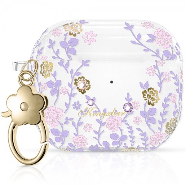 Kingxbar AirPods 3 -kuoret, Flora Series, pinkki/violetti