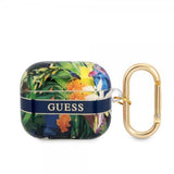 Guess AirPods 3 Kuoret Flower Print & Gold Hook Sininen