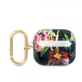 Guess AirPods 3 Kuoret Flower Print & Gold Hook Sininen