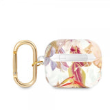 Guess AirPods 3 Kuoret Flower Print & Kultainen Koukku Liila