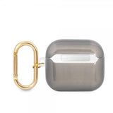 Guess AirPods 3 -kuoret Printed Stripe & Gold Hook, musta