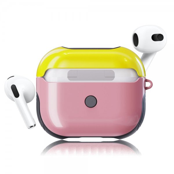 AirPods 3 -kuori, kumipinnoitettu, vaaleanpunainen, keltainen
