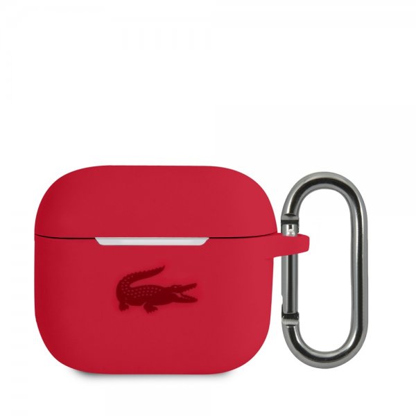 Lacoste AirPods 3 -kuori, Liquid Silicone, Glossy Logo, punainen