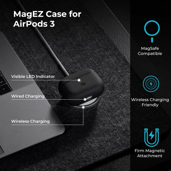 Pitaka AirPods 3 -kuoret MagEZ Case, musta