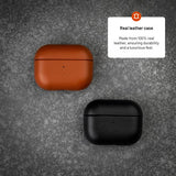 Kiinteät AirPods 3 -kuoret PodsLeather MagSafe Musta