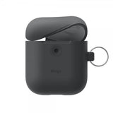 Elago AirPods 3 -silikonisuojakuori ripustimella, tummanharmaa