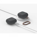 Elago AirPods 3 -silikonisuojakuori ripustimella, tummanharmaa