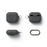 Elago AirPods 3 -silikonisuojakuori ripustimella, tummanharmaa