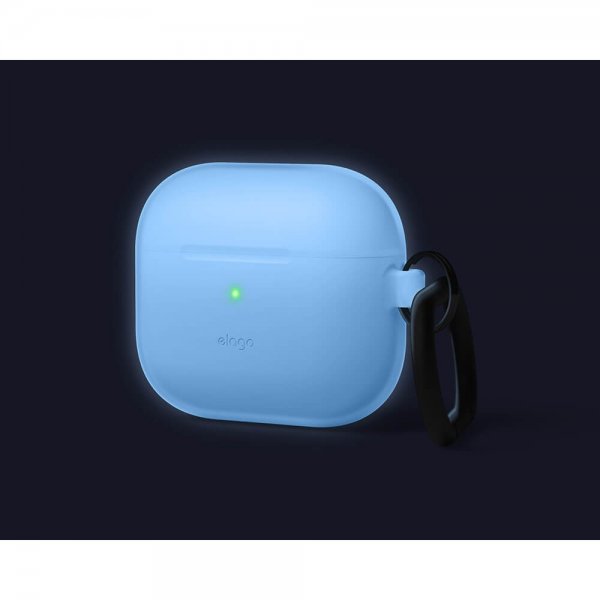 Elago AirPods 3 -silikonisuojakuori ripustimella, Nightglow Blue