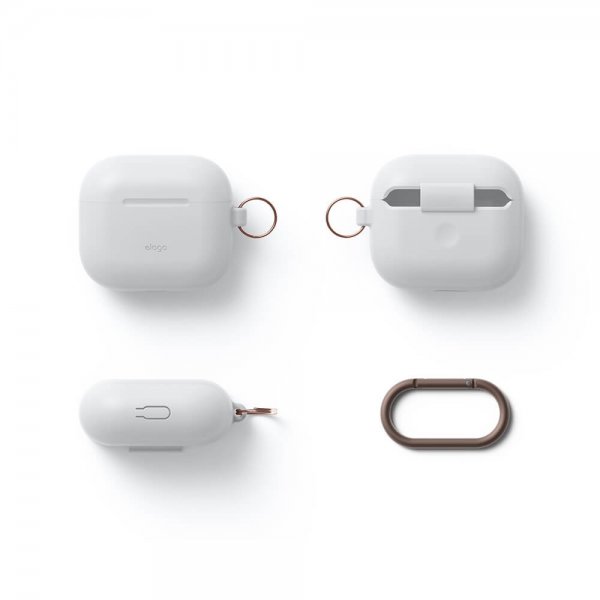 Elago AirPods 3 -silikonisuojakuori ripustimella, Nightglow Blue