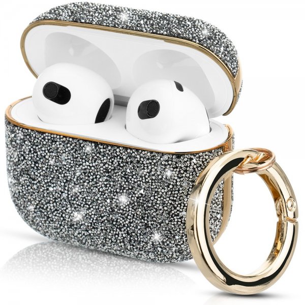 Kingxbar AirPods 3 -kotelo, strassit, hopea