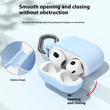 AirPods 4 Silikonisuojakuori Karabiinihaalla Vaaleansininen