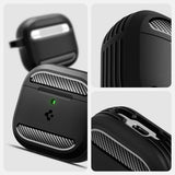 Spigen AirPods 4 Rugged Armor -kuoret, mattamusta