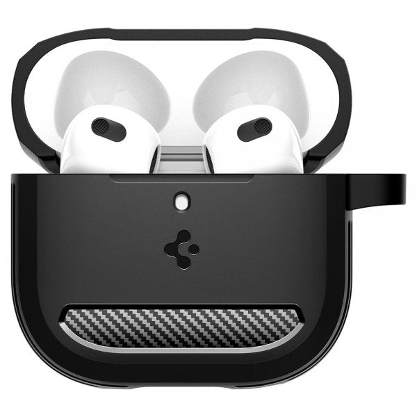 Spigen AirPods 4 Rugged Armor -kuoret, mattamusta