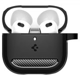 Spigen AirPods 4 Rugged Armor -kuoret, mattamusta