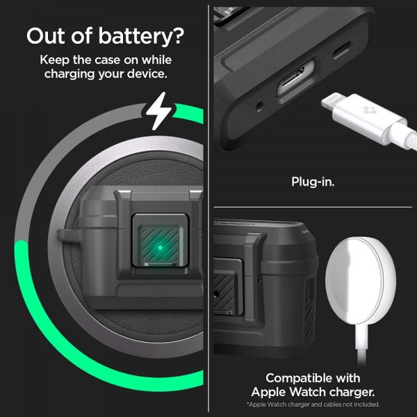 Spigen AirPods Pro 2 -kuori Lock Fit Matte Black
