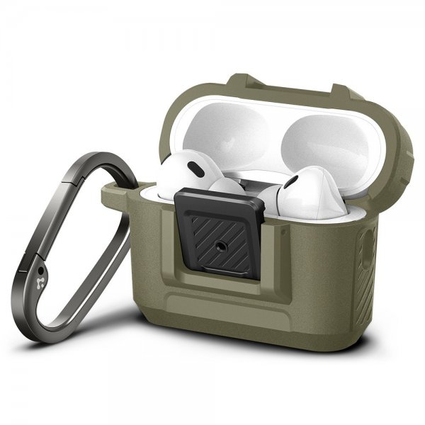 Spigen AirPods Pro 2 -kuori Lock Fit Vintage Khaki