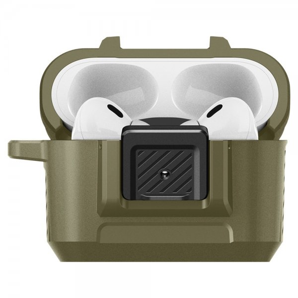 Spigen AirPods Pro 2 -kuori Lock Fit Vintage Khaki