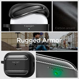 Spigen AirPods Pro 2 -kuoret Rugged Armor Matte Black