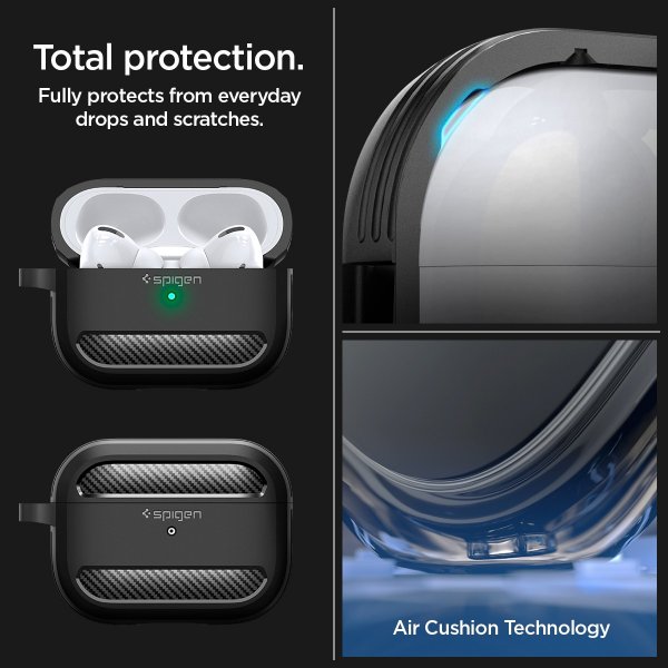 Spigen AirPods Pro 2 -kuoret Rugged Armor Matte Black
