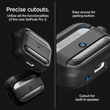 Spigen AirPods Pro 2 -kuoret Rugged Armor Matte Black