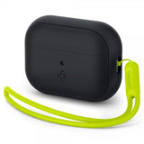 Spigen AirPods Pro 2 -kuoret, Silicone Fit + Strap, musta
