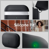 Spigen AirPods Pro 2 -kuoret, Silicone Fit + Strap, musta