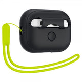 Spigen AirPods Pro 2 -kuoret, Silicone Fit + Strap, musta