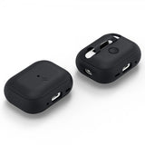 Spigen AirPods Pro 2 -kuoret, Silicone Fit + Strap, musta