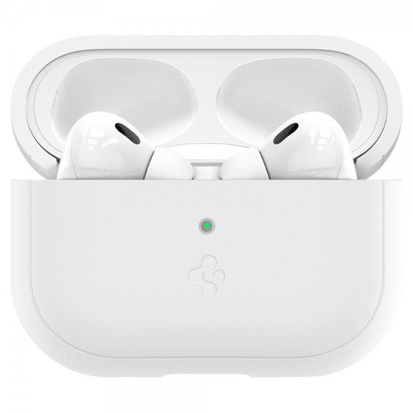 Spigen AirPods Pro 2 -kuoret, Silicone Fit + Strap, valkoinen