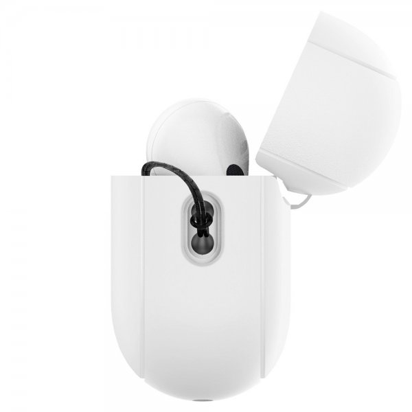 Spigen AirPods Pro 2 -kuoret, Silicone Fit + Strap, valkoinen