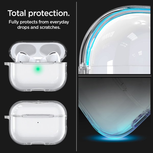 Spigen AirPods Pro 2 -kuori Ultra Hybrid Crystal Clear