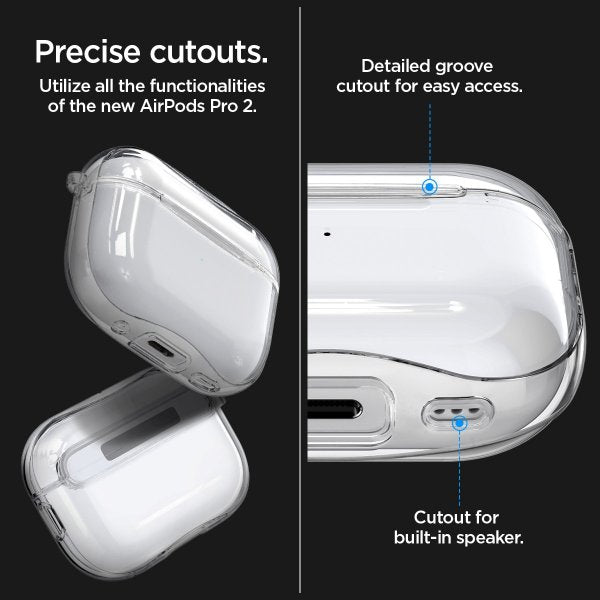 Spigen AirPods Pro 2 -kuori Ultra Hybrid Crystal Clear