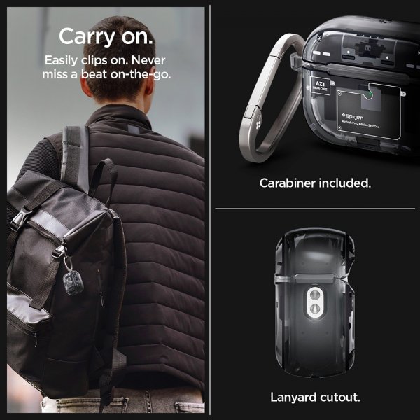 Spigen AirPods Pro 2 -kuori Ultra Hybrid Zero One MagFit, musta