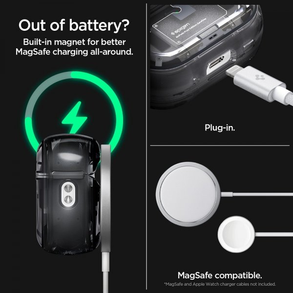 Spigen AirPods Pro 2 -kuori Ultra Hybrid Zero One MagFit, musta