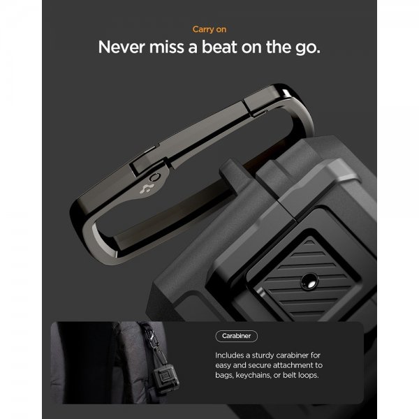 Spigen AirPods Pro 3 -kuoret Lock Fit Mattamusta