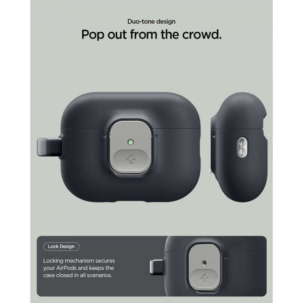 Spigen AirPods Pro 3 -kuoret Nano Pop Black Sesame