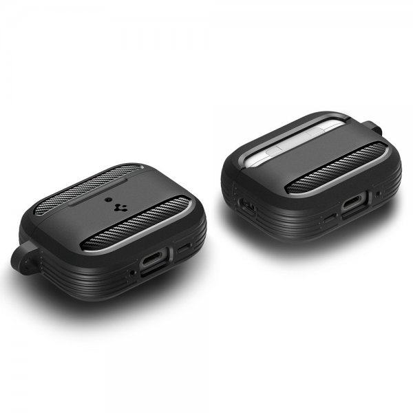 Spigen AirPods Pro 3 Rugged Armor -kuori, mattamusta